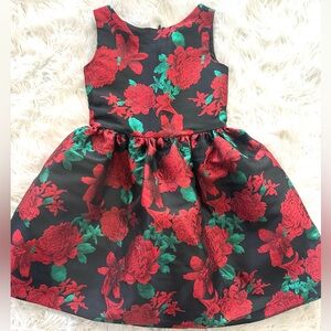 Floral Black Holiday Dress Sleeveless size 8